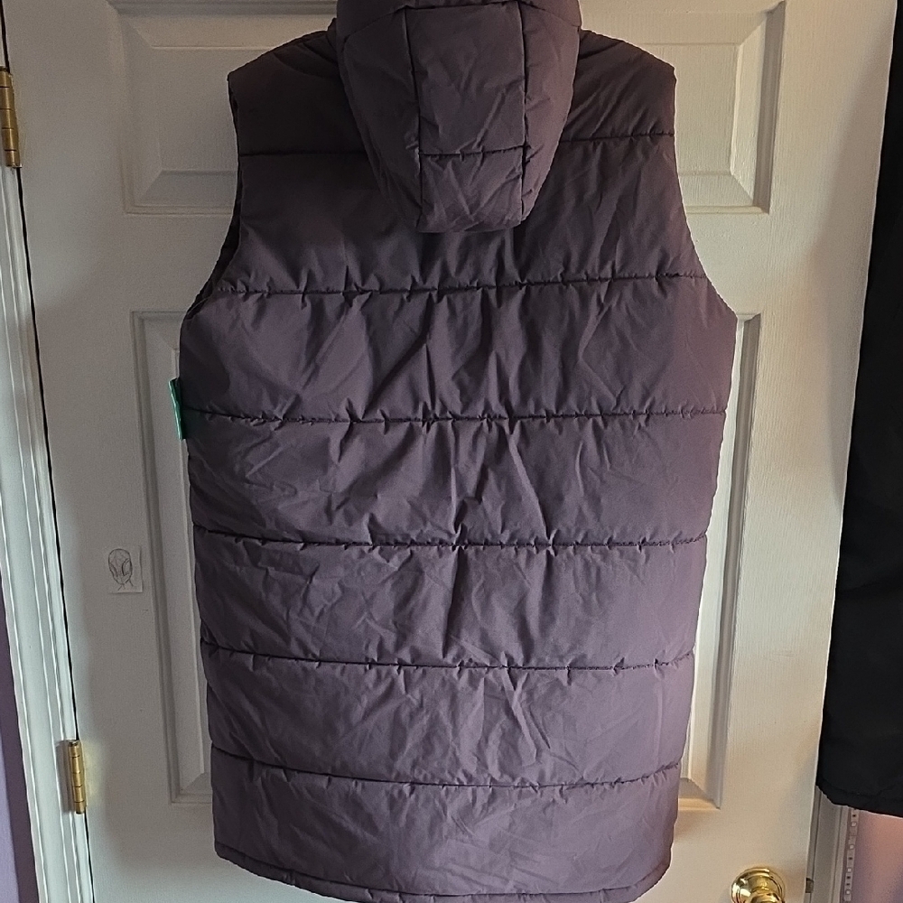 Eddie Bauer Plum Hooded, Long Puffer Vest, Size XL, NWT. - Picture 8 of 12